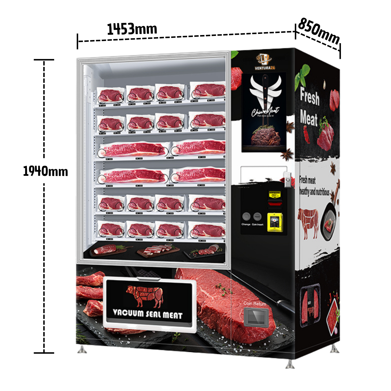 Kühlautomat abgepacktes Frischfleisch Automat